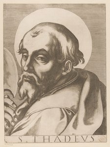 Heilige Judas Taddeus S. Thadeus (tittel på objekt) Christus, Maria en de twaalf apostelen (serietittel) Il sacrato collegio apostolico (serietittel)