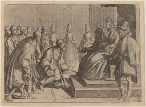 Margaret av Østerrike gir publikum til en adelsmann av Raffaello Schiaminossi