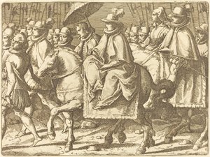 Margaret av Østerrike til hest av Raffaello Schiaminossi