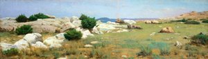 Cliff at Castiglioncello (olje på lerret)
