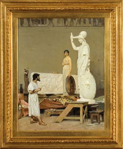 Phidias jobber med statuen sin av Minerva, 1869.