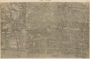 Civitas Londinium, fra den opprinnelige undersøkelsen i Guildhall Library, fra regjeringen til dronning Elizabeth