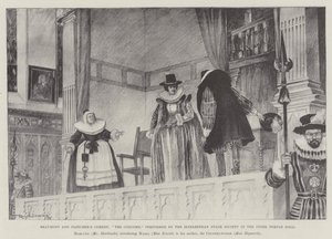 Beaumont og Fletchers komedie, The Coxcomb, fremført av Elizabethan Stage Society i Inner Temple Hall av Ralph Cleaver