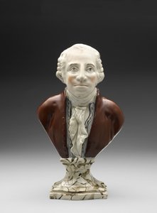 Byste av George Washington, ca. 1782-1795 (blyglasert keramikk (perletøy) med overglasur emalje) av Ralph Sr. Wood