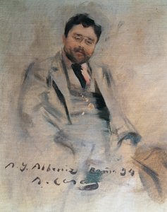 Portrett av den spanske pianisten og komponisten Isaac Albeniz (Camprodon