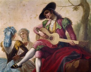 Gitarspiller, detalj (papp for billedvev