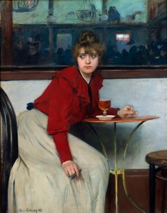 På Moulin de la Galette eller La Madeleine. Maleri av Ramon Casas i Carbo (1866-1932)