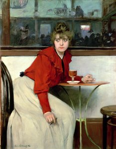 Chica i en bar av Ramon Casas i Carbo