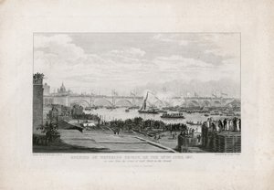 Waterloo Bridge, London, Åpning 18. juni 1817 av Ramsay Richard Reinagle