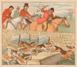 Når hundene kommer til syne, c1883. av Randolph Caldecott