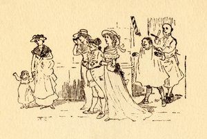 Tilskuere ser på når John Gilpin galopperer forbi, 1878, c1918. av Randolph Caldecott