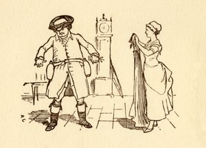 John Gilpin fester vinflasker til beltet sitt, 1878, c1918. av Randolph Caldecott
