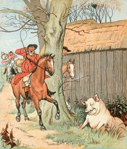 Jakten (fargelitografi) av Randolph Caldecott