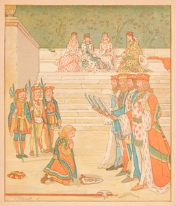 The Knove of Hearts, brakte tilbake de tertene, og sverget at han ikke ville stjele mer, 1880. av Randolph Caldecott