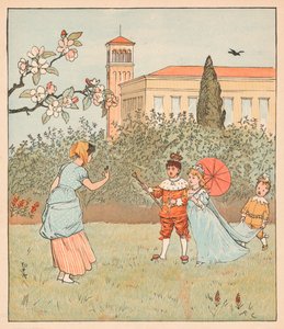 Hushjelpen og Jenny Wren, 1880. av Randolph Caldecott