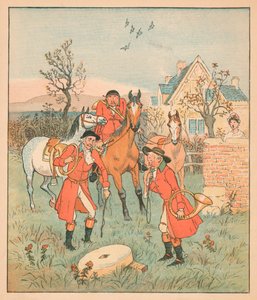 ...den neste tingen de fant, var en grynt, grindin grindle-stone..., 1880. av Randolph Caldecott