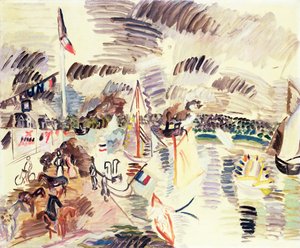 Caudebec, ca. 1913 (gouache på papir) av Raoul Dufy