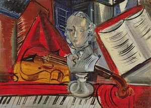 Hyllest til Mozart, ca. 1945 (olje på lerret) av Raoul Dufy