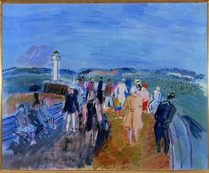Honfleur-piren (olje på lerret) av Raoul Dufy