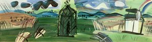 Kiosk og regnbue (olje på lerret) av Raoul Dufy