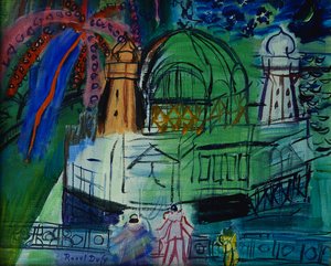 Kasinoet i Nice med to maskers fyrverkeri, ca. 1948–1950 (olje på lerret) av Raoul Dufy