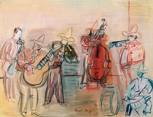 Meksikansk jazz (akvarell og gouache på papir) av Raoul Dufy