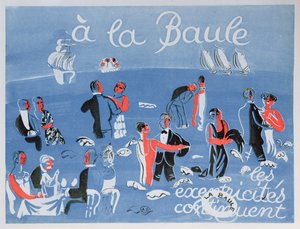 Plakat som reklamerer for badebyen La Baule av Raoul Dufy