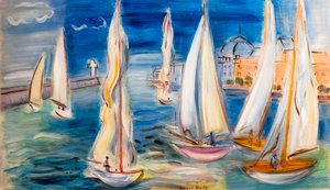 Regatta i Deauville, ca. 1946 (olje på tre) av Raoul Dufy