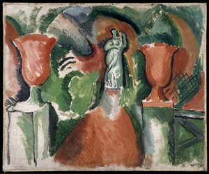Statue med to røde vaser av Raoul Dufy