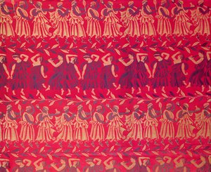«Orfeus#39; kortege», en silkedamask designet av Raoul Dufy (1878–1953), vevd av Bianchini-Ferier av Raoul Dufy