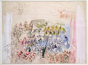 Symfoniorkesteret (akvarell på papir) av Raoul Dufy