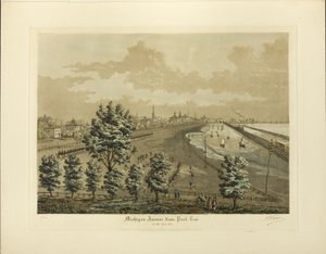 Michigan Avenue fra Park Row i år 1865