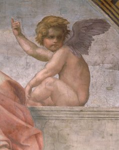 Putto skildrer tro, detalj om kardinal og teologiske dyder og loven