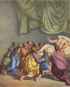 Jakob velsigner barna sine (farge litho) av after Raphael