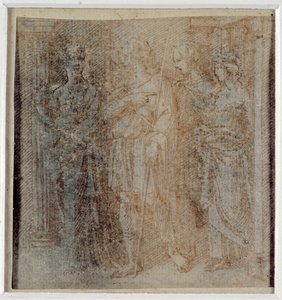 Aeneas eskortert av Dido, studie for grensescenen (tredje avdeling til venstre) til 'Quos ego' av Raphael