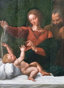 Heilige Familie, auch bekannt als Madonna del Popolo, Madonna di Loreto oder Madonna del Velo