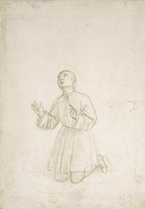 Knelende figur av en ungdom, ca. 1503 (sølvpunkt på et hvitt preparat) av Raphael