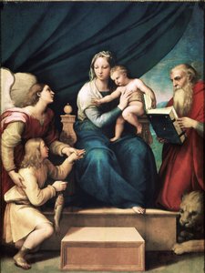 Madonna of the Fish (olje om bord, ca. 1513) av Raphael