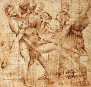 Studie für die Kreuzabnahme des Pala Baglioni (Altarbild) von Raphael (1483-1520)