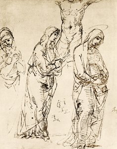 Design til Guds mor under korset av Raffaello Sanzio Raphael