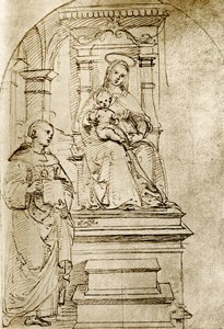 Tronet Madonna av Raffaello Sanzio Raphael