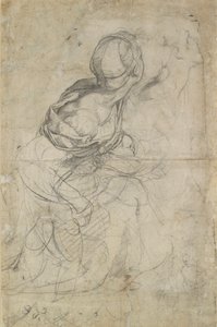 Studier for to knelende kvinner, c1500-1520 av Raphael