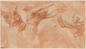 Studie for gudene som feirer bryllupet til Psyke og Amor, 1518-1519. av Raphael