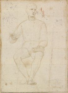 Studie av en sittende mann, tidlig på 1500-tallet av Raphael