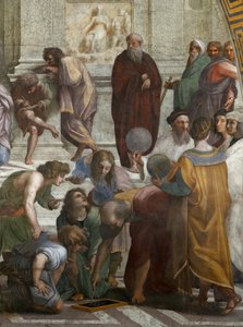 Skolen i Athen. Detalj. Fresco i Stanza della Segnatura, ca 1510-1511. av Raphael