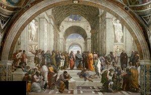 Skolen i Athen. Fresco i Stanza della Segnatura, ca 1510-1511. av Raphael