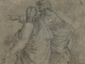 To menn som samtaler og gestikulerer av Raphael