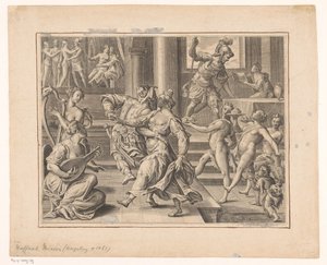 Festselskap av Raphael Custos (attributed to)
