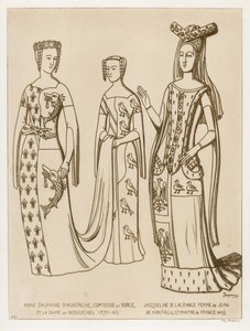 Anne Dauphine, grevinne av Forez og frue av Nedouchel, 1370-80. Jacqueline de Lagrange, kone til Jean de Montagu, mester i Frankrike, 1409. av Raphael Jacquemin
