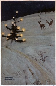 Juletre i snøen